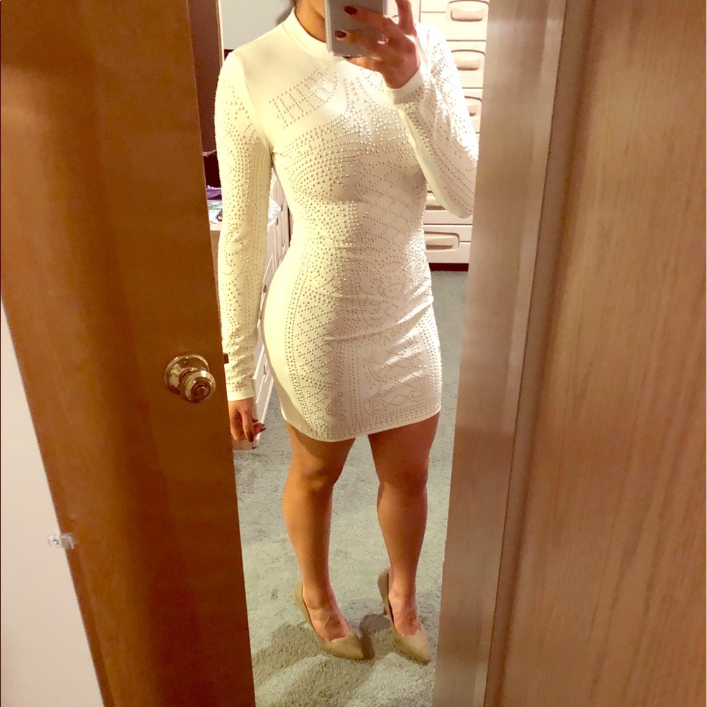 Mini Embellished White Dress